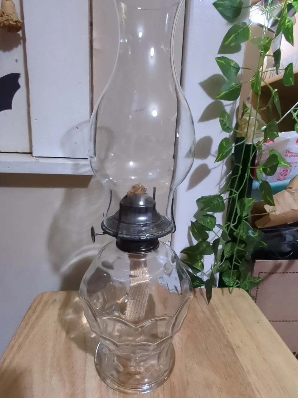 Clear XL Glass Oil Lamp with Metal Burner - Home Accents